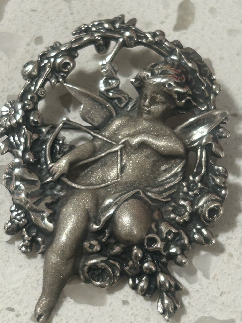 Vintage solid 925 Cherub brooch or pendant ❣️ - Picture 3 of 7